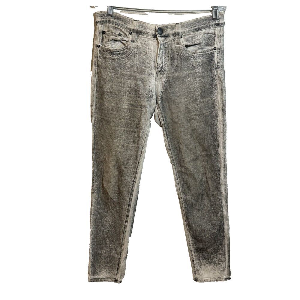 Vince five pocket‎ relaxed rolled dark gray with foil jeans women's size 28